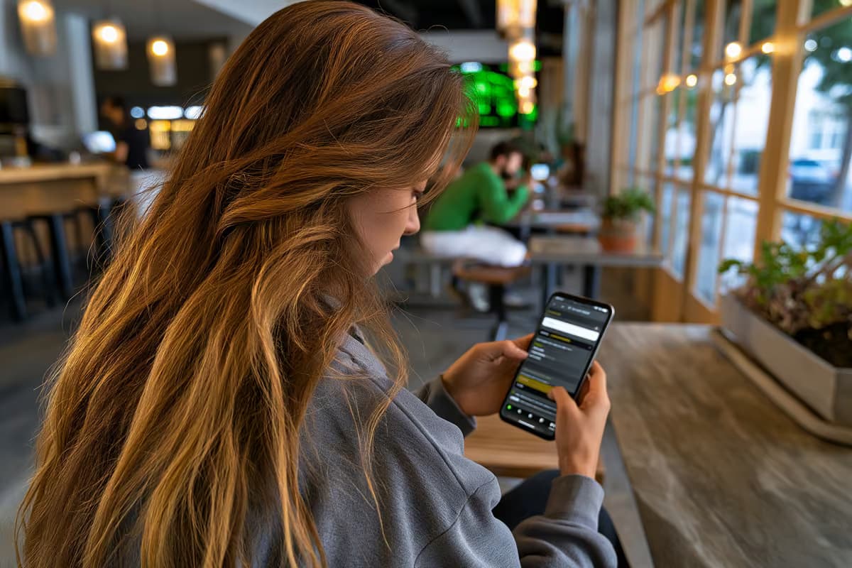 Išmanusis telefonas, kuriame greta rodomi paieškos rezultatų puslapis ir programėlių parduotuvė.